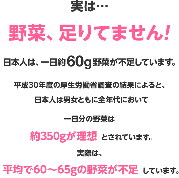 実は、野菜、足りてません！