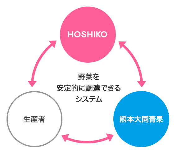 野菜を安定的に調達できるシステム図